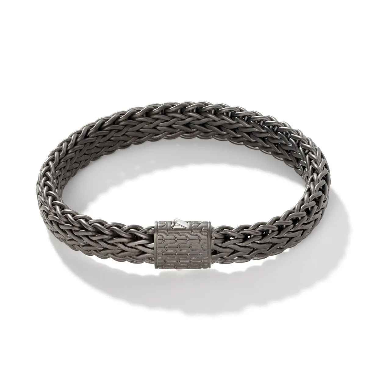 Icon Silver Large Flat Chain Bracelet in Dark Silver by John Hardy