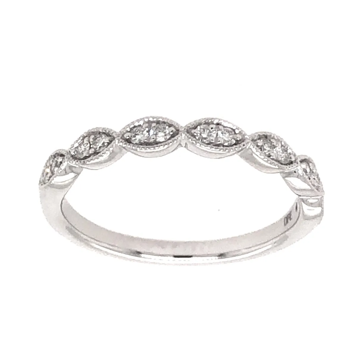 14K White Gold 0.15cttw VS2 G Diamond Wedding Band