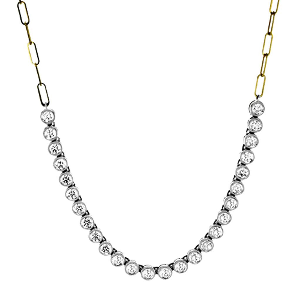 Lady's Two-Tone 18 Karat Paper Clip Necklace