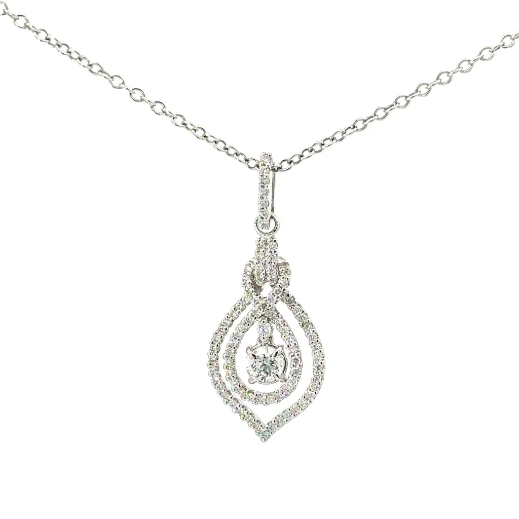 14K White Gold .60 CT Fashion Diamond Pendant