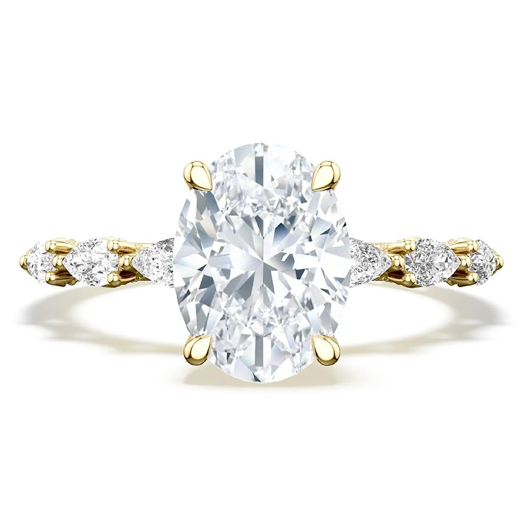 Tacori 18K Yellow Gold Diamond Engagement Ring 2687 OV 7.5x5.5 Y