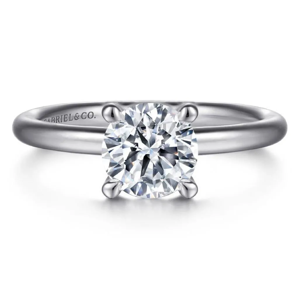 Gabriel & Co 14K White Gold Classic Solitaire Engagement Ring ER15619R4W4JJJ