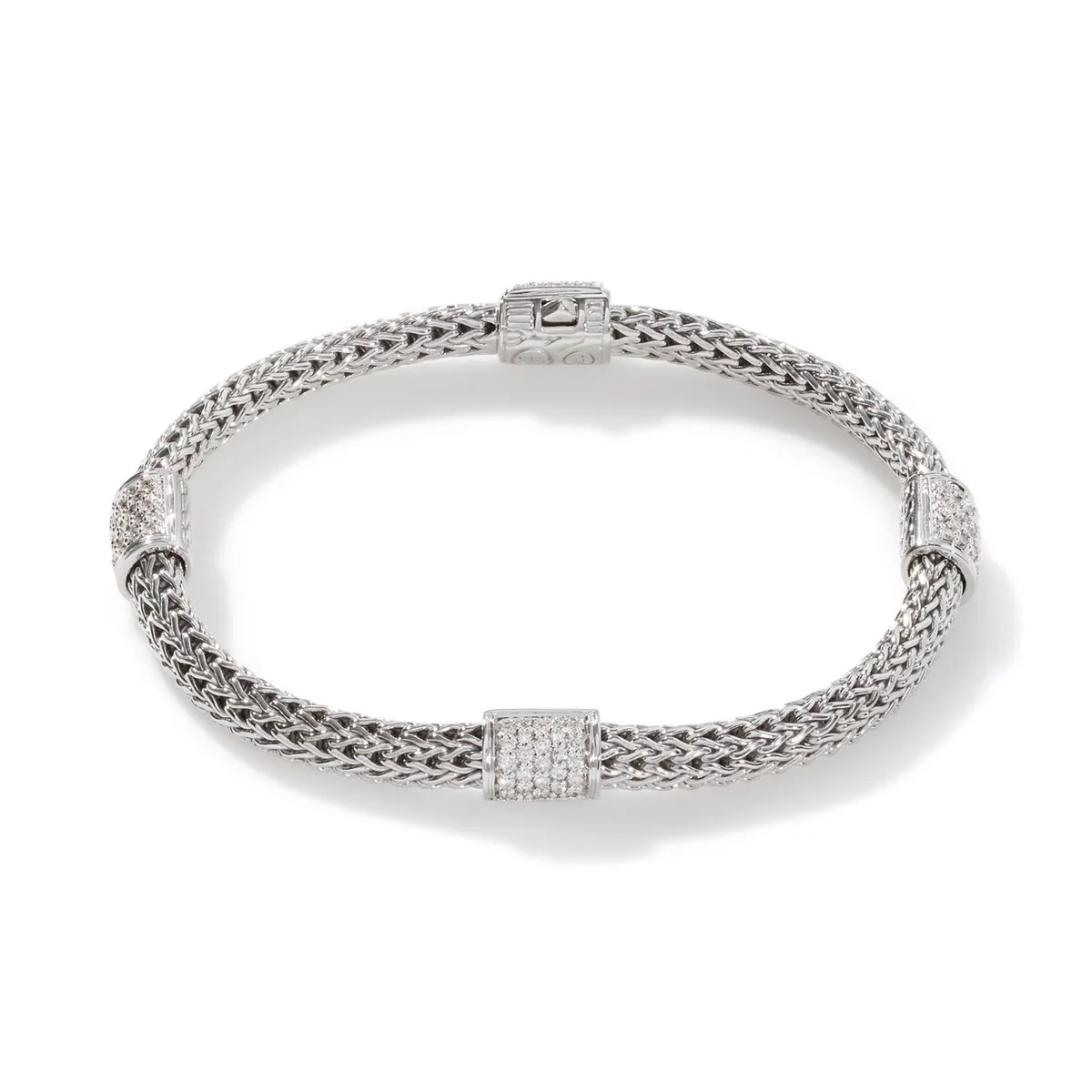 Icon Diamond Pave Four-Station Bracelet by John Hardy