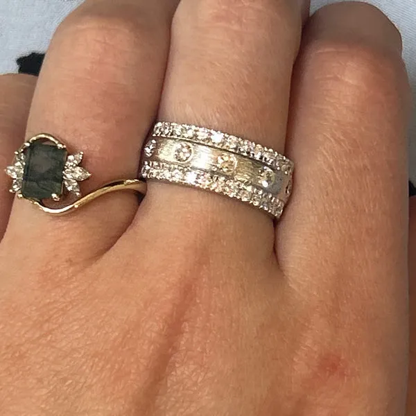 Sterling Silver Lab Grown Diamond Band Ring 192-00123