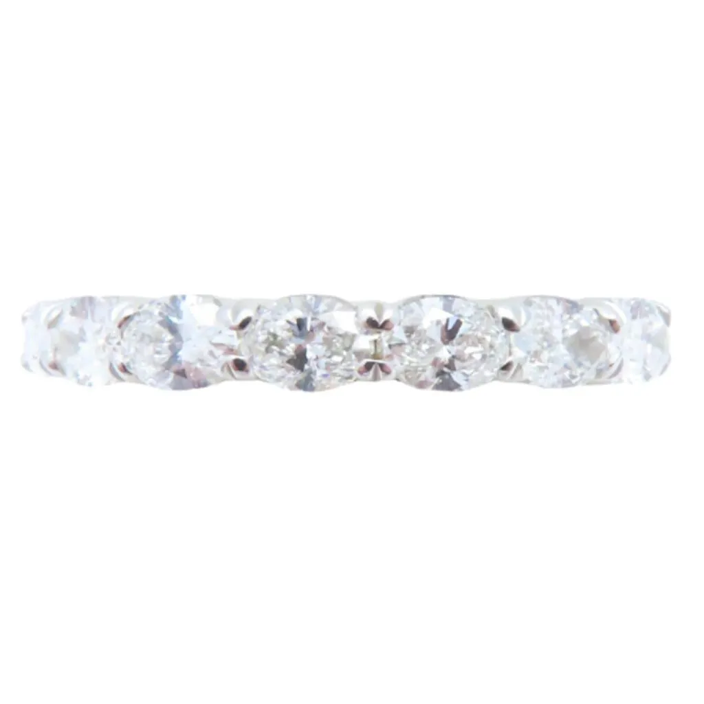 CW Signature 18K White Gold 7 Stone Oval Diamond Band R01839