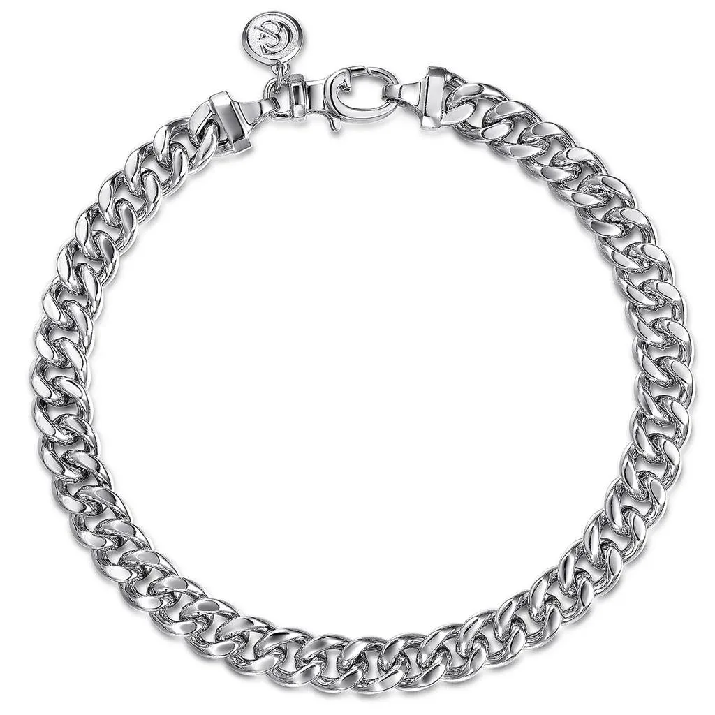 Gabriel & Co Men's Sterling Silver Classic Diamond Cut Link Bracelet TBM2076SVJJJ