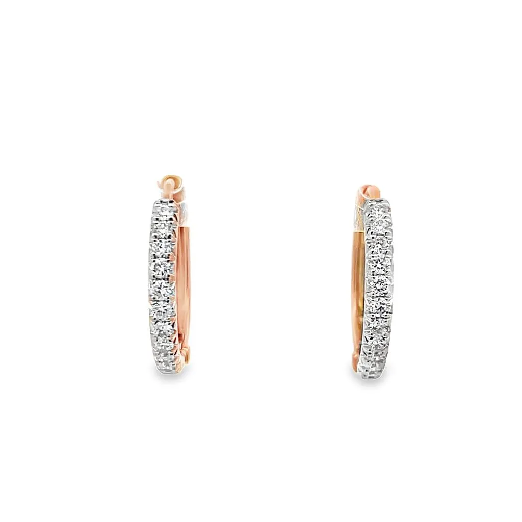 Nelson Lady's Fishtail Prong Hinge Diamond Hoop Earrings
