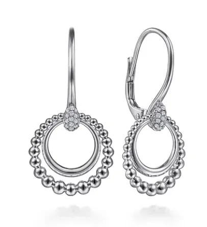 Sterling Silver White Sapphire Drop Earrings