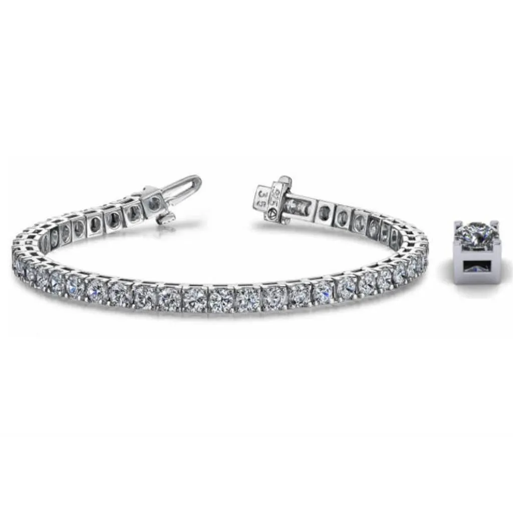 14K White Gold 5ctw Diamond Tennis Bracelet SB845-11874