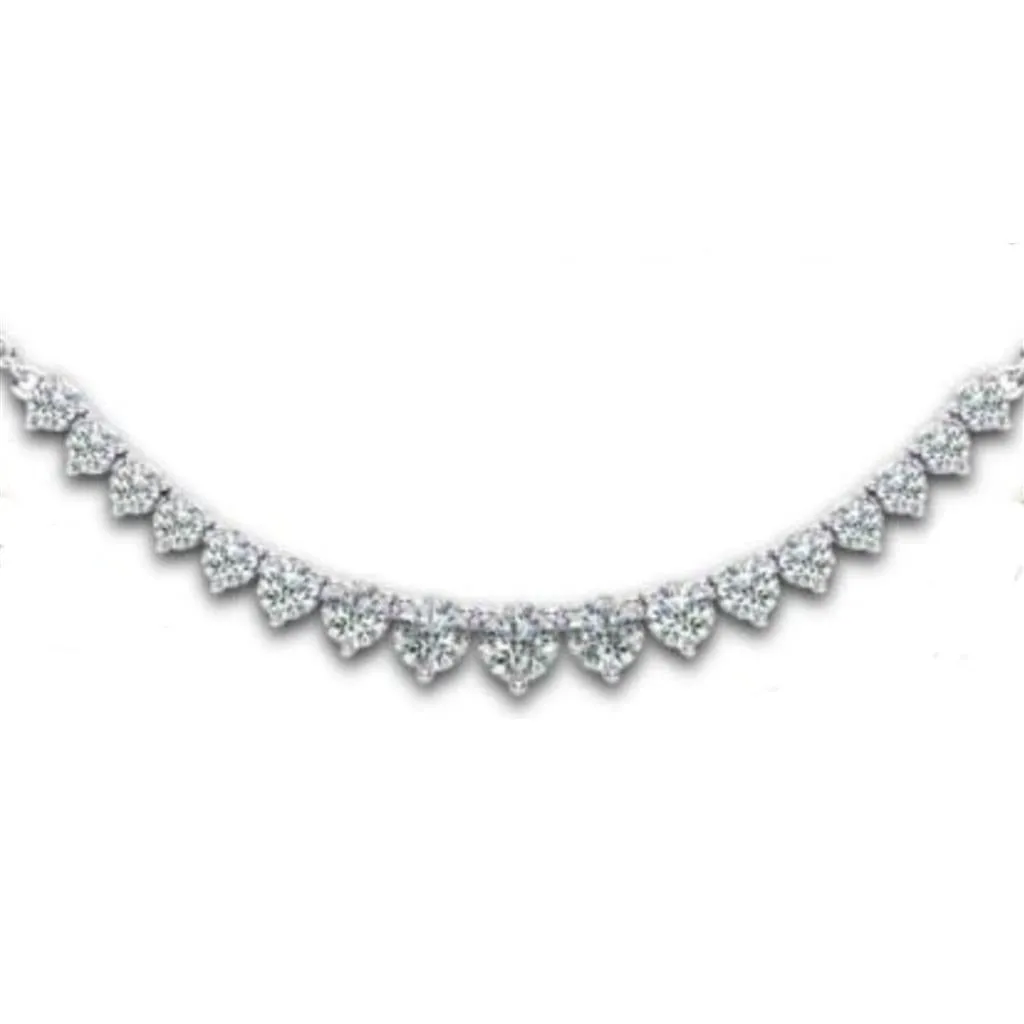 14K White Gold Graduated Flex Curved Diamond Necklace N370C-781