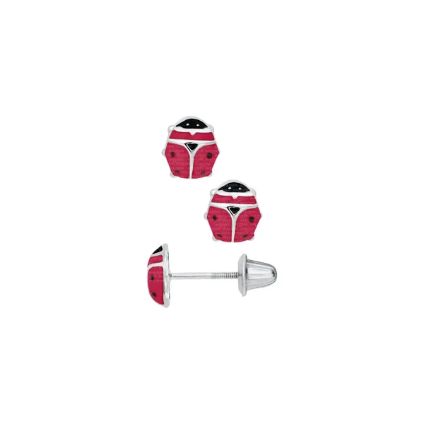 Silver Ladybug Post Earrings 001-645-00876