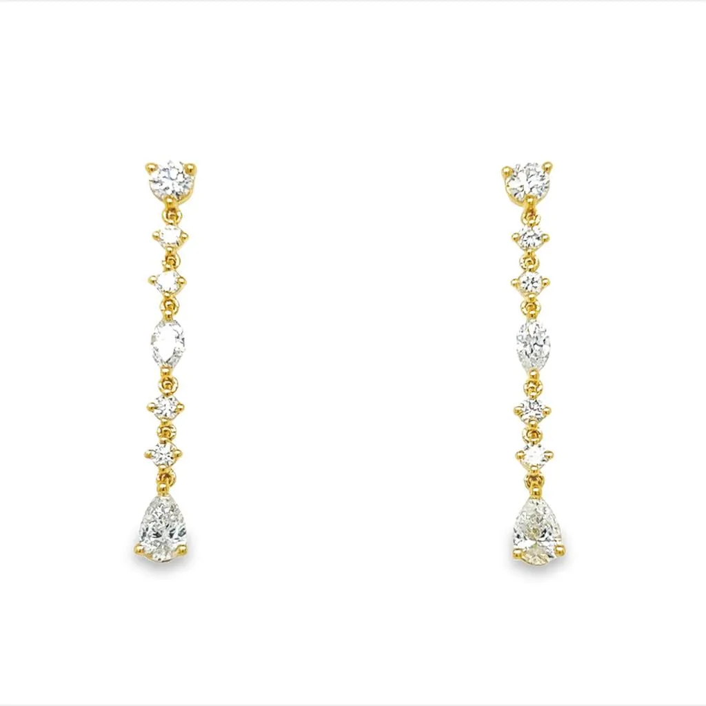 Nelson Alternating Shape Diamond Dangle Earrings