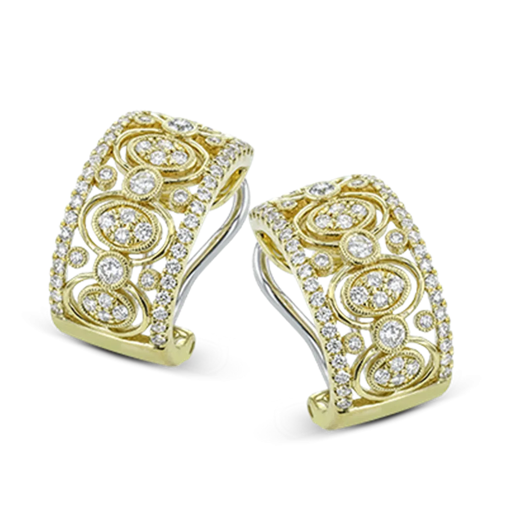 Lady's Yellow 18 Karat Trellis Earrings