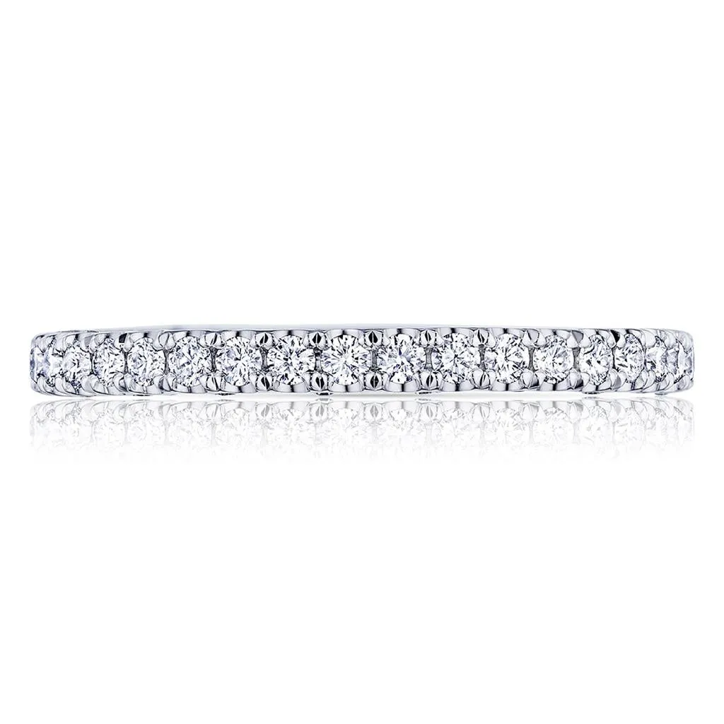 Tacori 18K White Gold Petite Crescent Diamond Band HT 2545 B 3/4 W