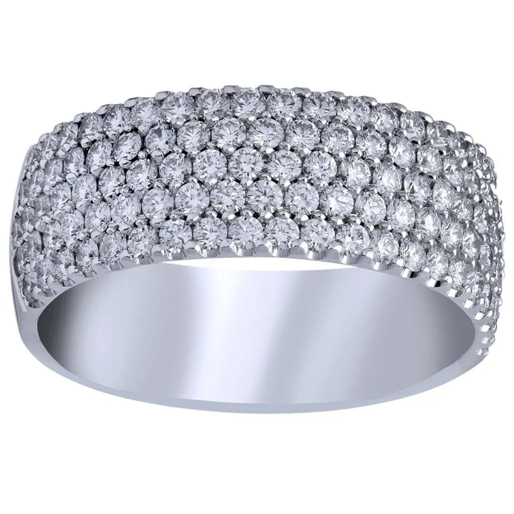 CW Signature 18K White Gold Multi Row Diamond Ring R0874