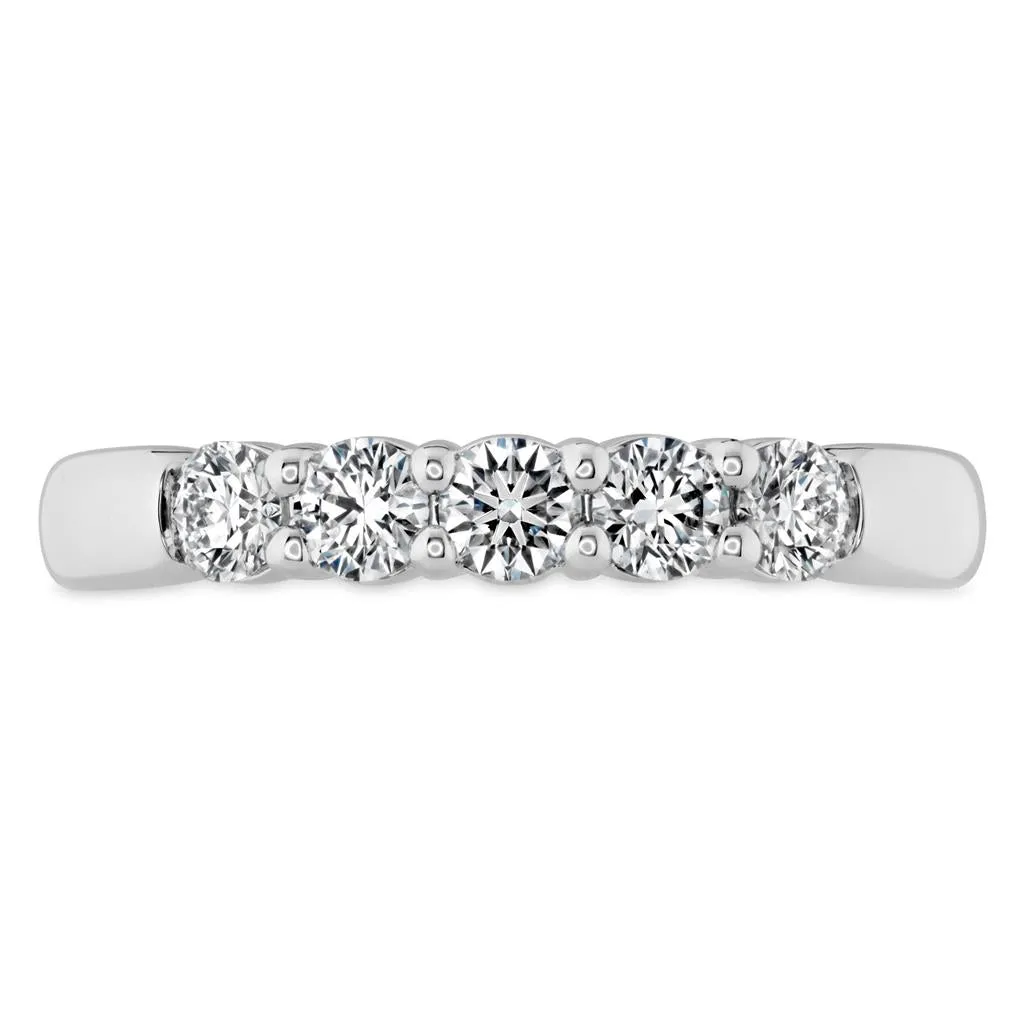Hearts On Fire 18K White Gold 5 Stone Diamond Band HBASIG500758W-C