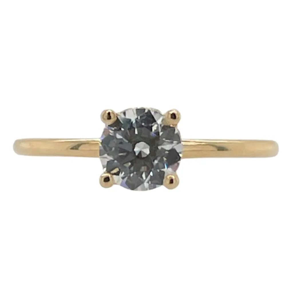 18K Yellow Gold Hidden Halo Engagement Ring AD1682Y75