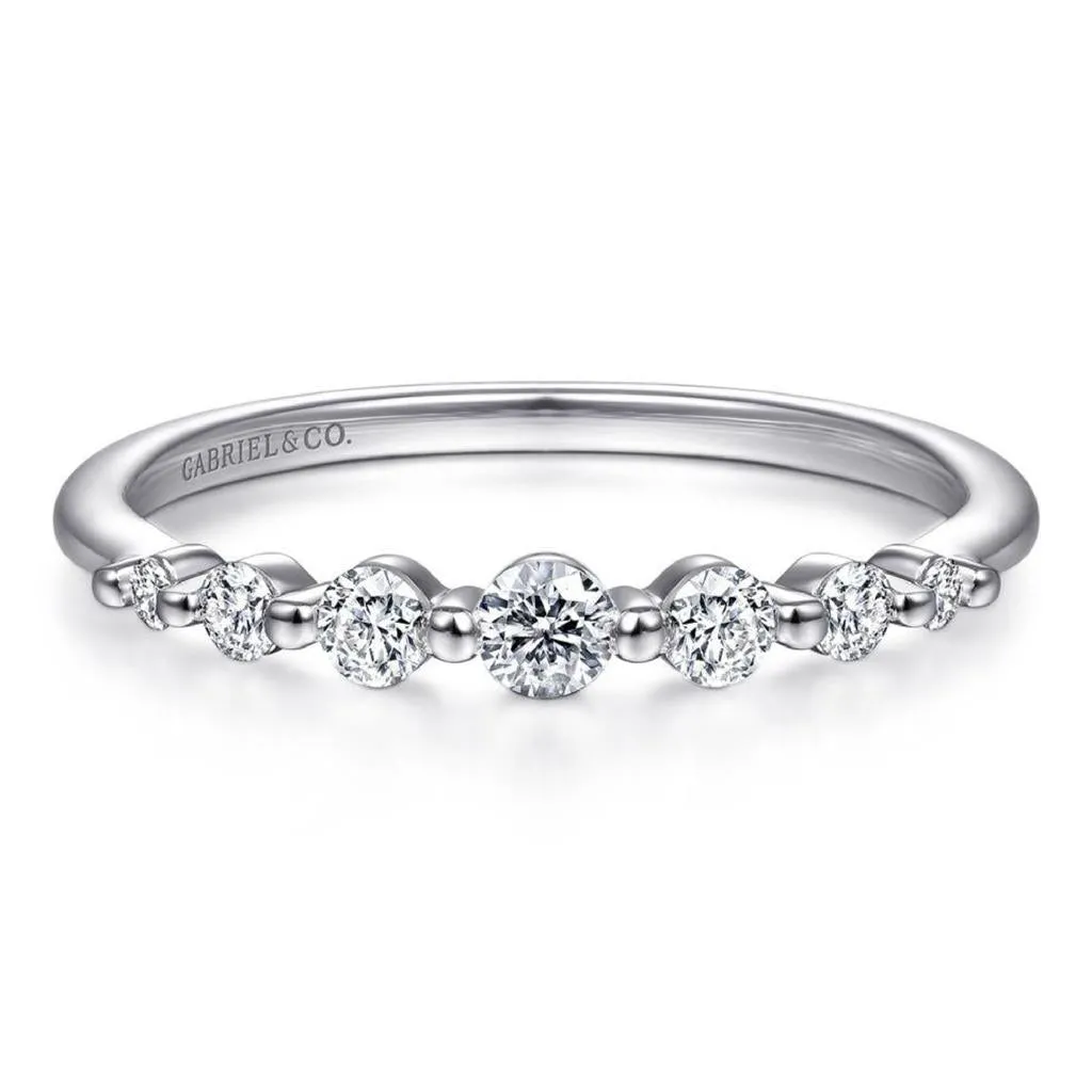 Gabriel & Co 14K White Gold Graduated Diamond Stackable Ring LR51740W45JJ