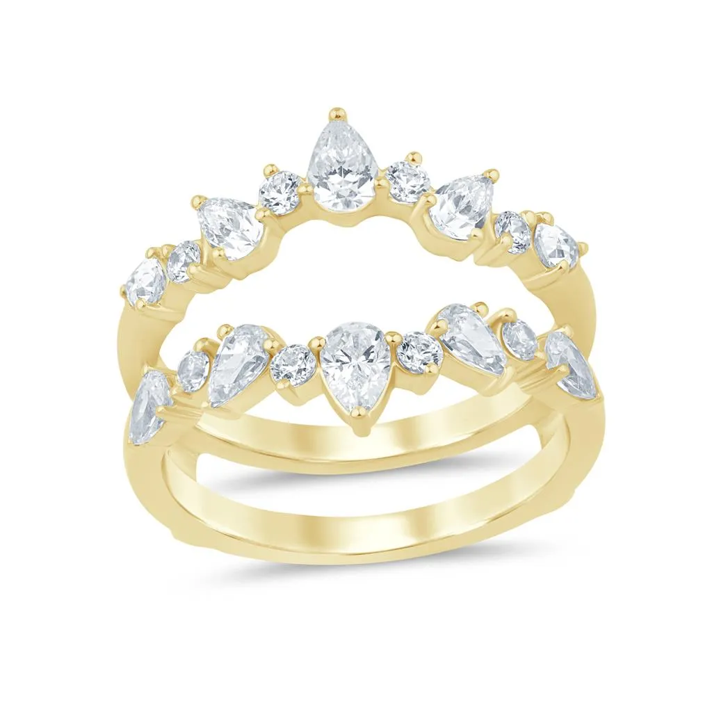 Yellow 14 Karat Starburst Ring Wrap/Guard Size 6.5 18 1.25TW Combo - M