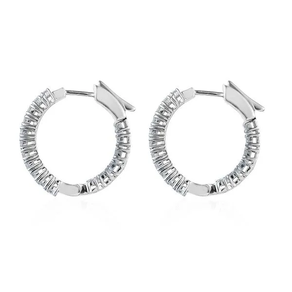 Sterling Silver Lab Grown Diamond Hoop Earrings 192-00125