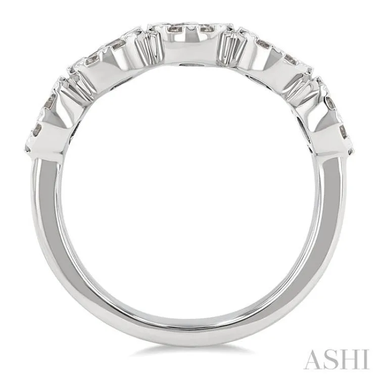 1 Ctw 5-Stone Lovebright Round Cut Diamond Ring in 14K White Gold