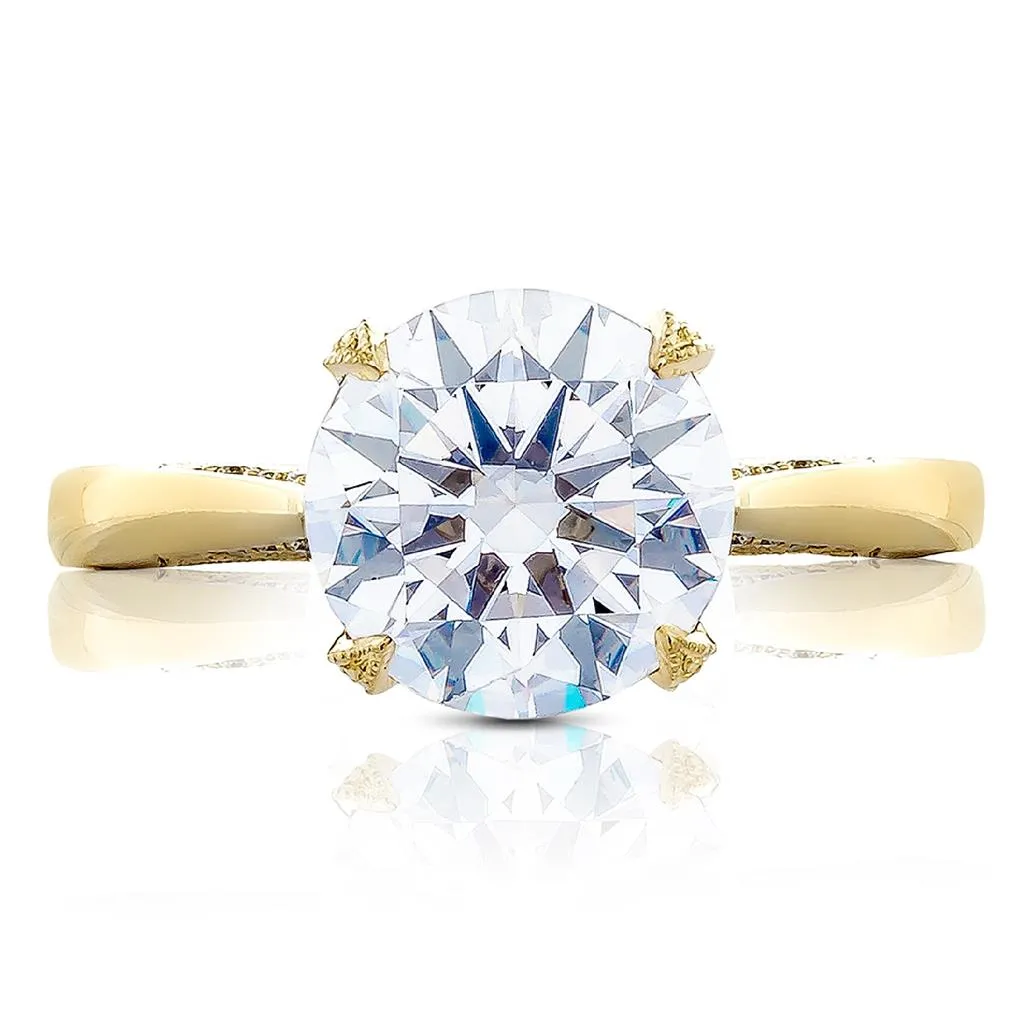 Tacori 18K Yellow Gold Solitaire Engagement Ring HT 2625 RD 9 Y