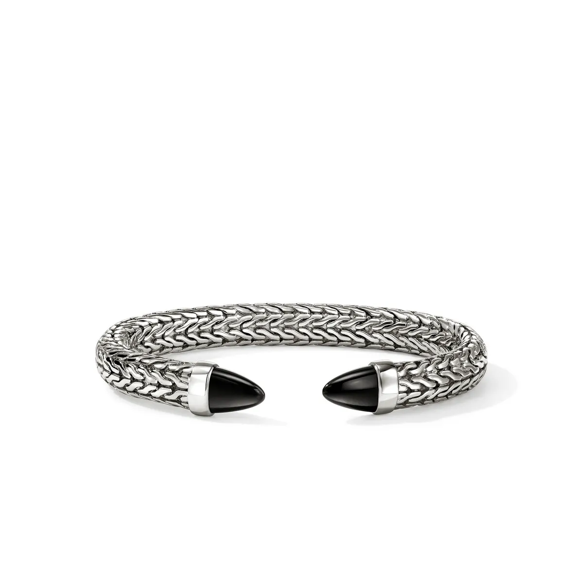 Men's Spear 50 Silver Flex Cuff with Treated Black Onyx by John Hardy
