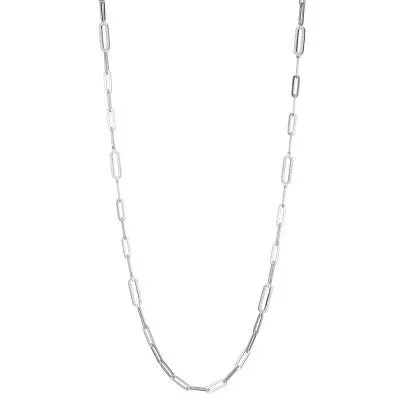 Sterling Silver Paperclip Station Necklace by Charles Garnier