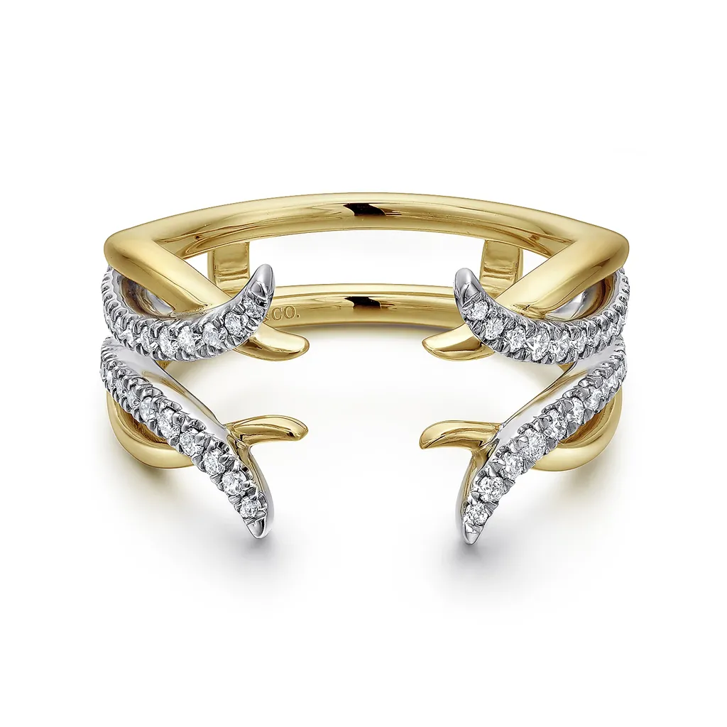 Gabriel & Co. 14K White and Yellow Gold Diamond Ring Enhancer - 0.28 ct