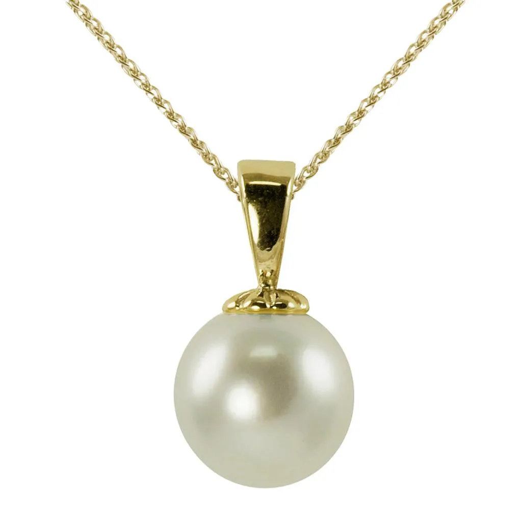 14K Yellow Gold Pearl Pendant Necklace 986121/A18R