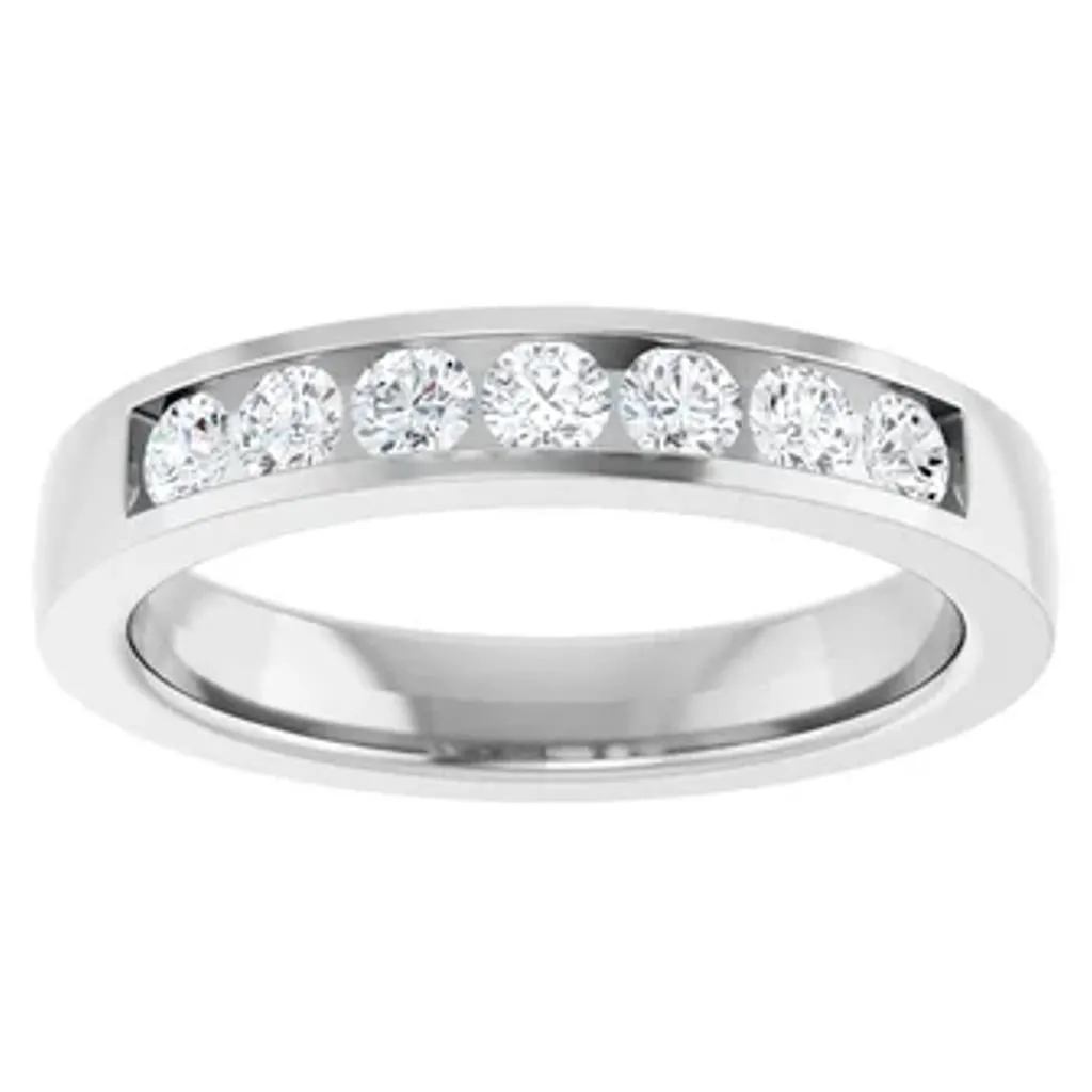 14K White Gold 7 Stone Diamond Anniversary Band 124207C