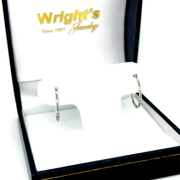White Gold Hoop Earrings 425-00139