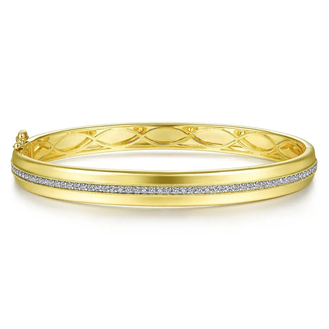 14K Yellow Gold Diamond Bangle Bracelet
