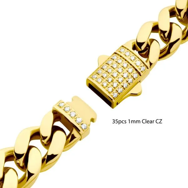 Men's 18Kt Gold IP Miami Cuban Chain Necklace 001-902-00064