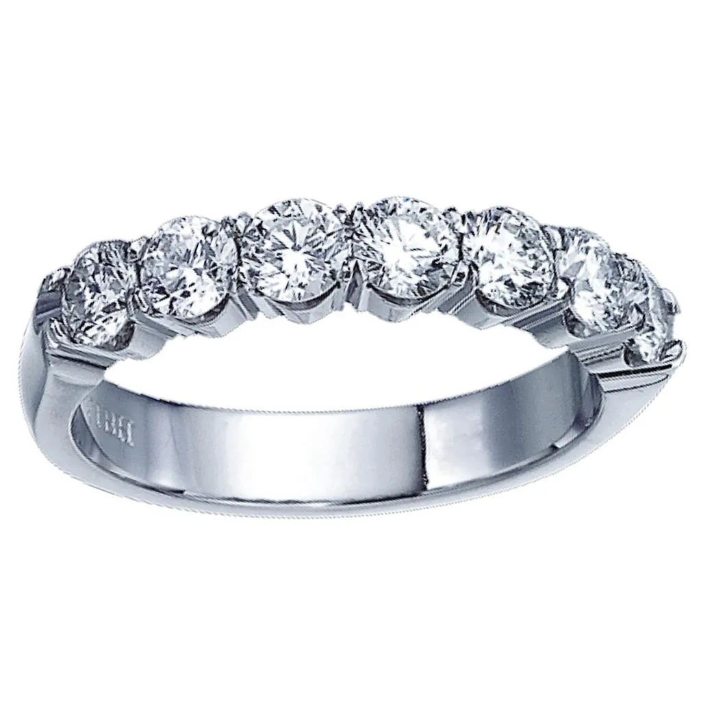 CW Signature 18K White Gold Seven Stone Diamond Band R0329