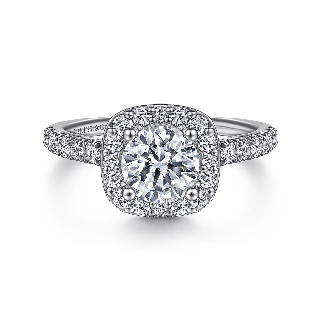 Gabriel & Co. Lyla - Cushion Halo Diamond Engagement Ring Mounting