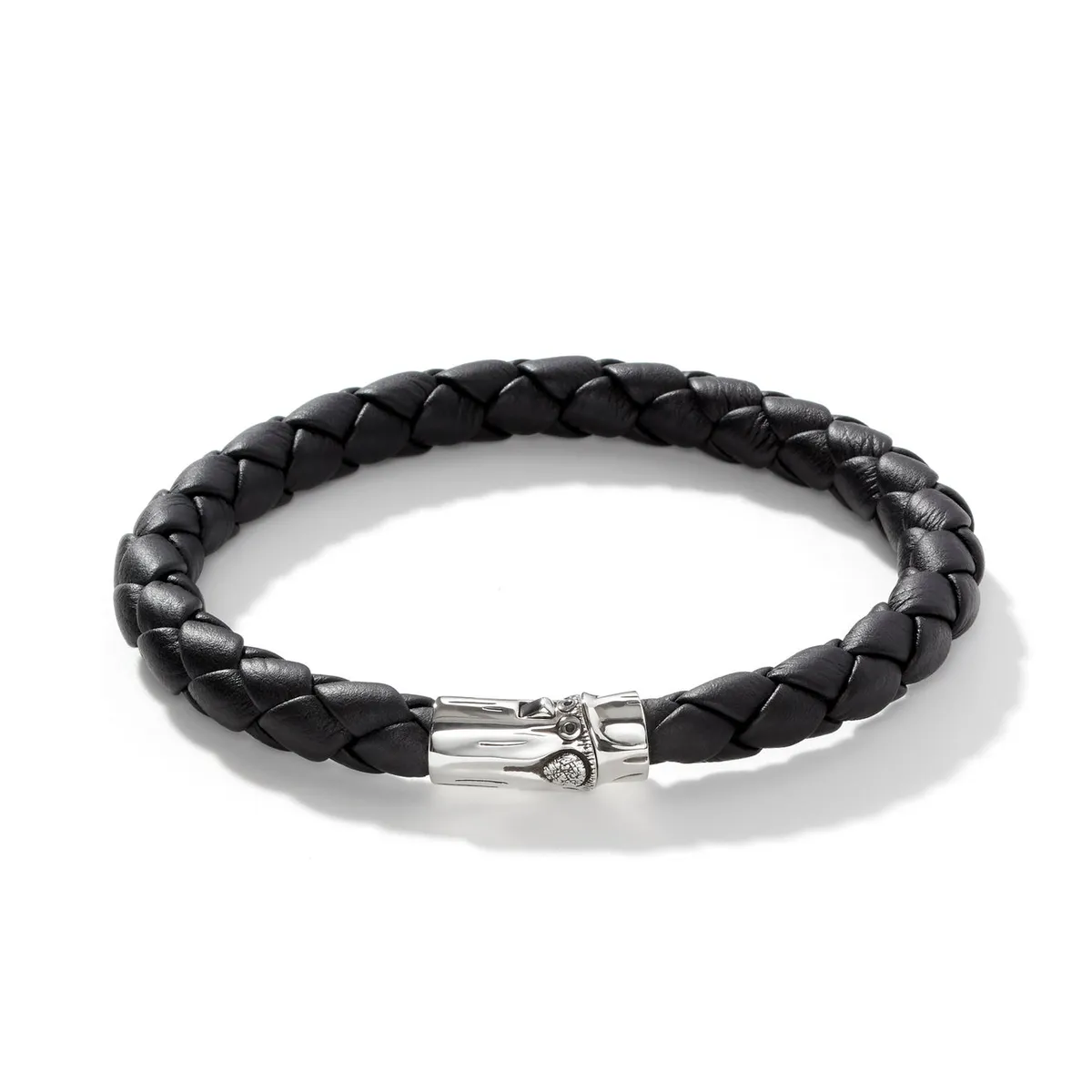 Men's Leather Bamboo Station Bracelet by John Hardy