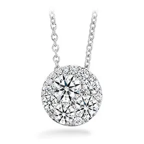 18K White Gold 0.49cttw VS-SI G-H Hearts on Fire Tessa Diamond Circle Pendant 18"