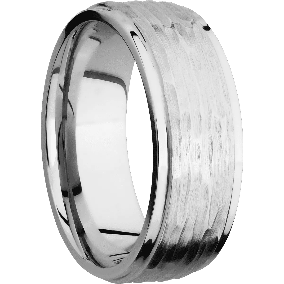 14K White Gold with Treebarkh , Polish Finish
