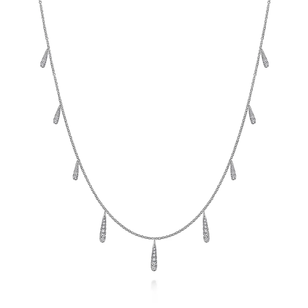 Gabriel & Co. 14k White Gold Lusso Diamond Necklace