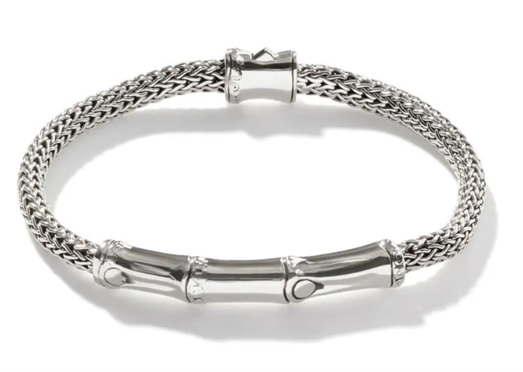 John Hardy Bamboo Heritage Sterling Silver Station Bracelet