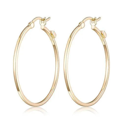 Sterling Silver Gold Plated Hoop Earrings by ELLE