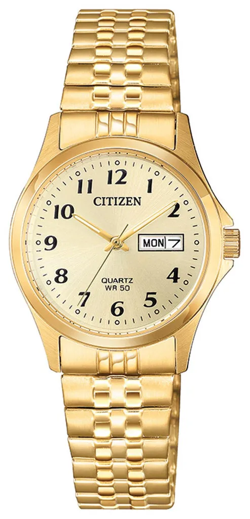 Yellow Stainless Steel Ladies Day/Date Watch