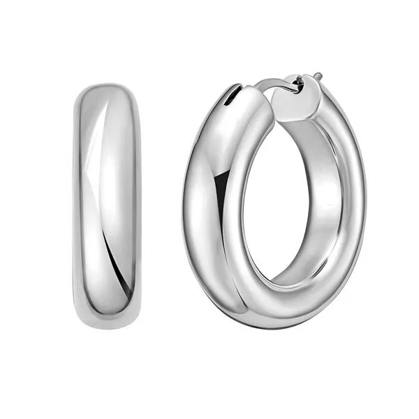 Silver Round Hinged Hoops AGE16900