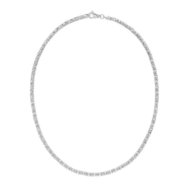 Silver 4.1mm Solid Round Byzantine Chain AGRDBZ090-24