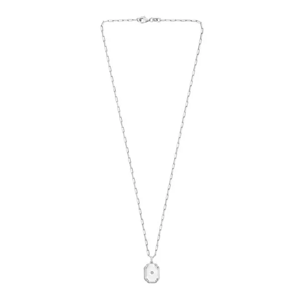Silver Octagonal Star Locket Necklace AGS5197-18