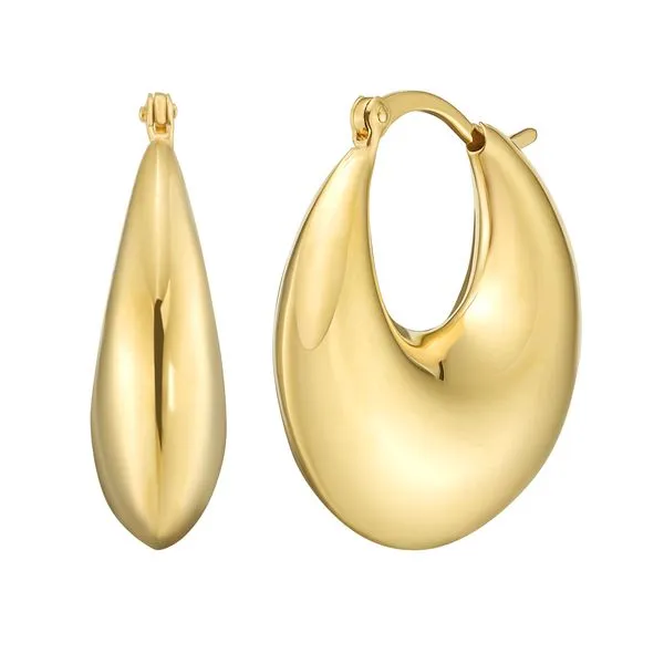 Gold Over Silver Sculptural Crescent Hoops AGYE16897