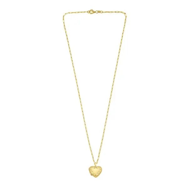 Gold Over Silver Heart Locket Necklace AGYS5196-18