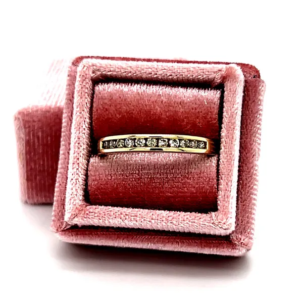 "Alessia" 10K Yellow Gold 1/4CT Diamond Channel Set Wedding Band Estate Collection LTT
