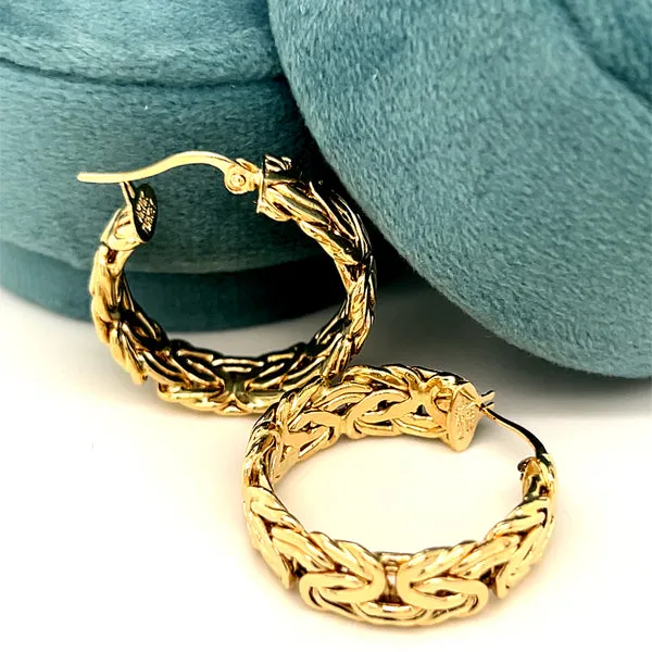 "Brigitte" 14K Yellow Gold 5.4grams 20x7mm Hoop Earrings Estate Brigitte